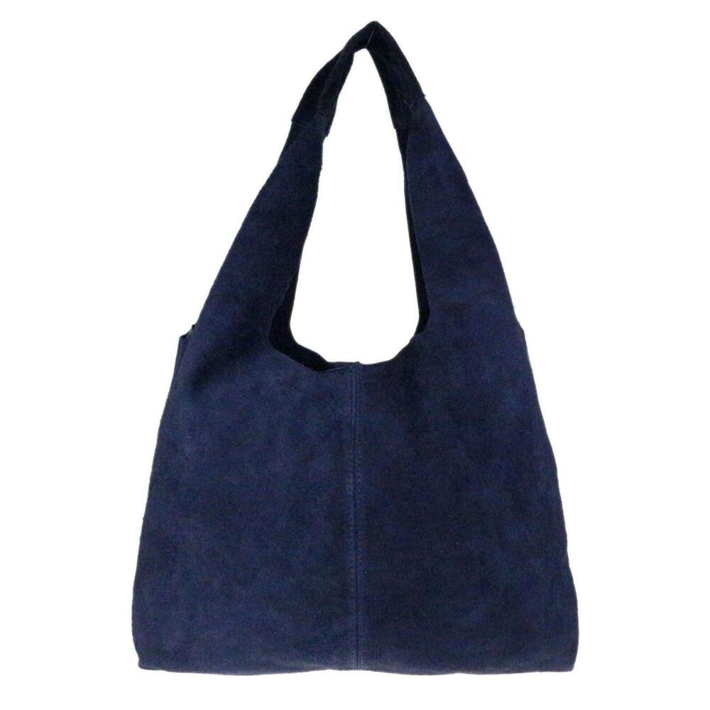 7147 Plain Open Shoulder Bag Navy